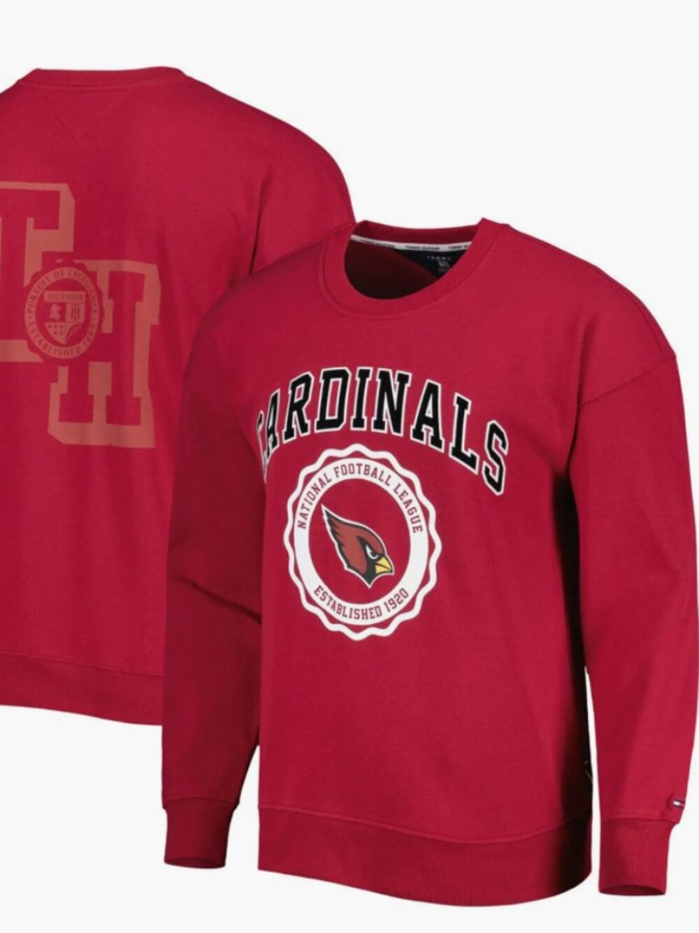 Arizona Cardinals Tommy Hilfiger Ronald Crew Sweatshirt NFL Red Size XL NWT